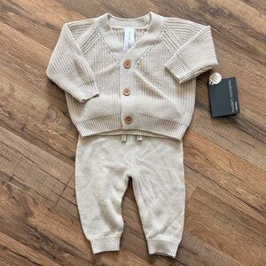 Cozy Cream Knit Kids Matching Set